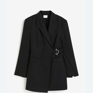 H & M Buckle Detail Women's Black Blazer Dress